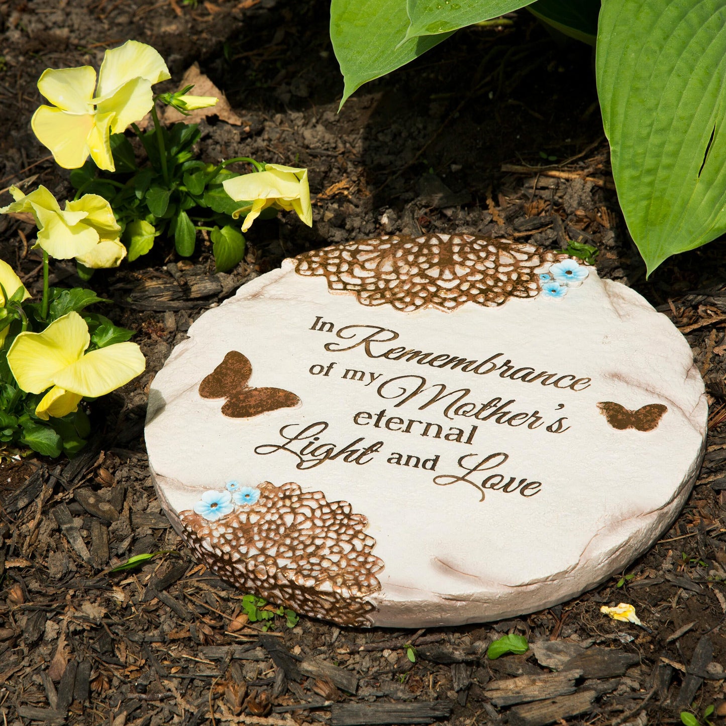 Pavilion Gift Company 19069 "Remembering Mother" Memorial Garden Stone, 10-Inch,Blue