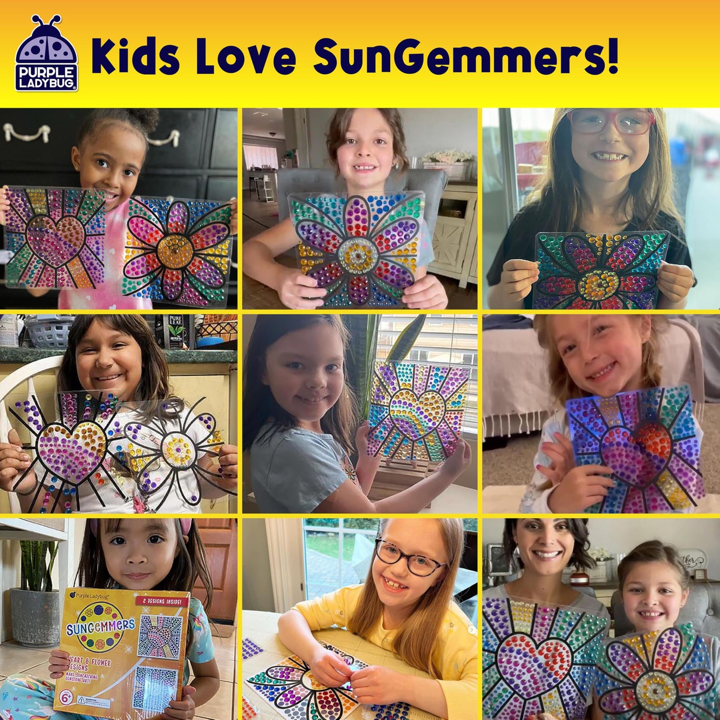 SUNGEMMERS DIY Gem-Sticker Window Diamond Art Suncatcher Kits - Summer Toys for Children, Birthday Gifts for 6 7 8 9 10 11 12 Year Old Girls & Boys, Fun Arts & Crafts for Kids Ages 8-12 6-8