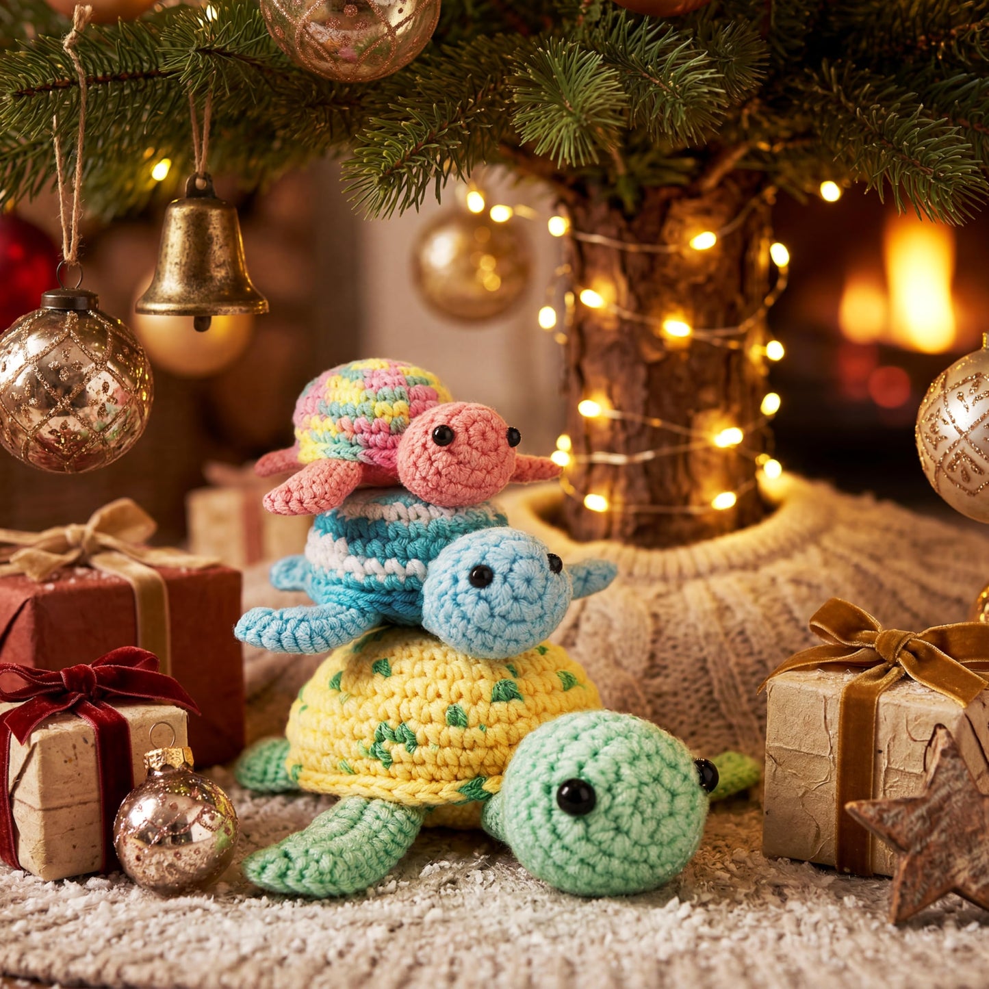 Crochetta Crochet Kit for Beginners, Beginner Crochet Kit for Adults with Step-by-Step Video Tutorials, DIY Crochet Animal Kits Knitting Supplies, 3 Pack Turtle (40%+ Yarn)