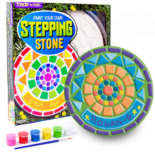 Made By Me Paint Your Own Mosaic Stepping Stone, Custom Name Garden Stone, DIY Stepping Stone Kit, Great Spring & Summer Painting Activity, Arts & Crafts Kit for Kids Ages 5, 6, 7, 8, 9
