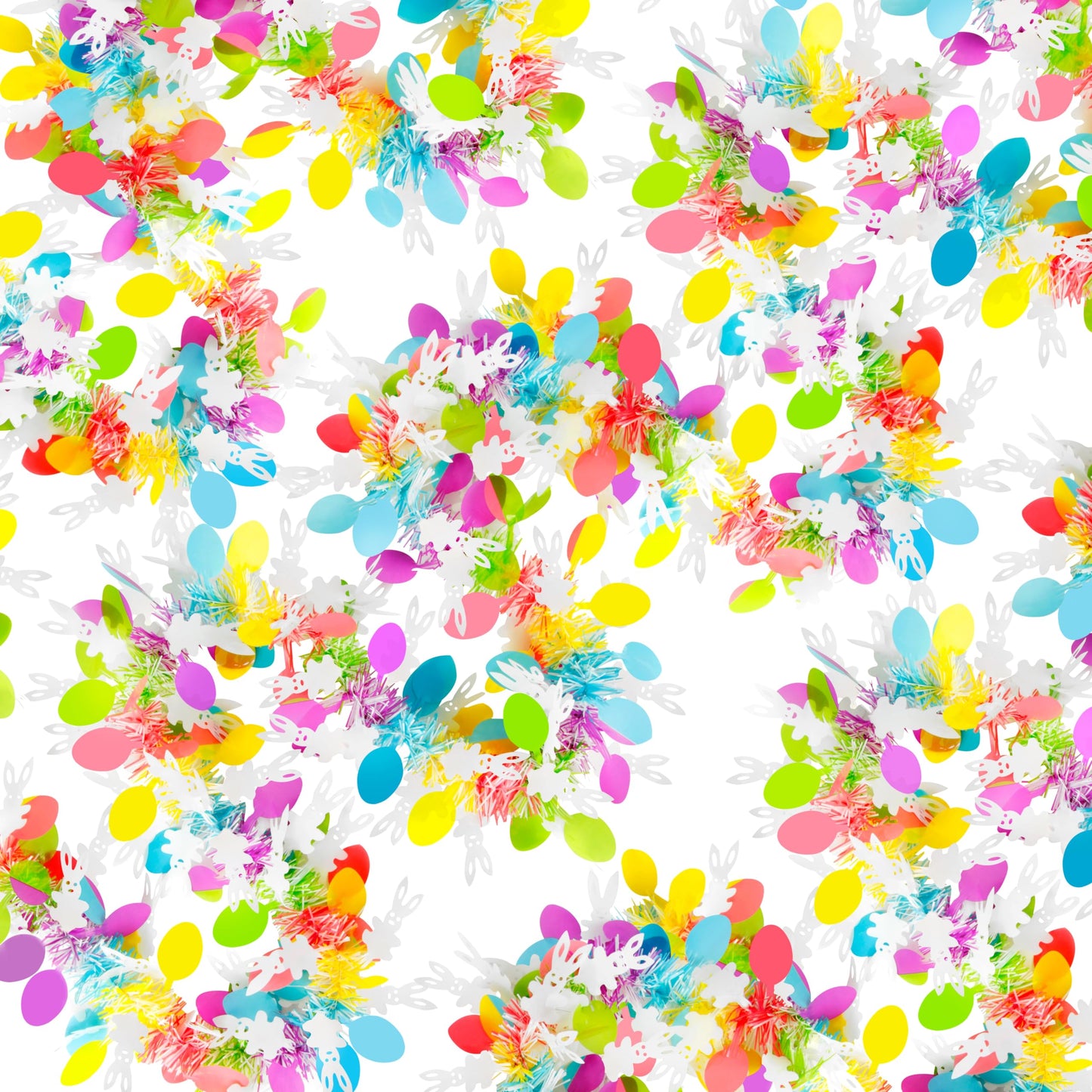 50FT Easter Tinsel Garland Hanging Streamers Decorations for Tree Stairs Mantle Hanging Oranment Outdoor Indoor Party Supplies (Rabbit)