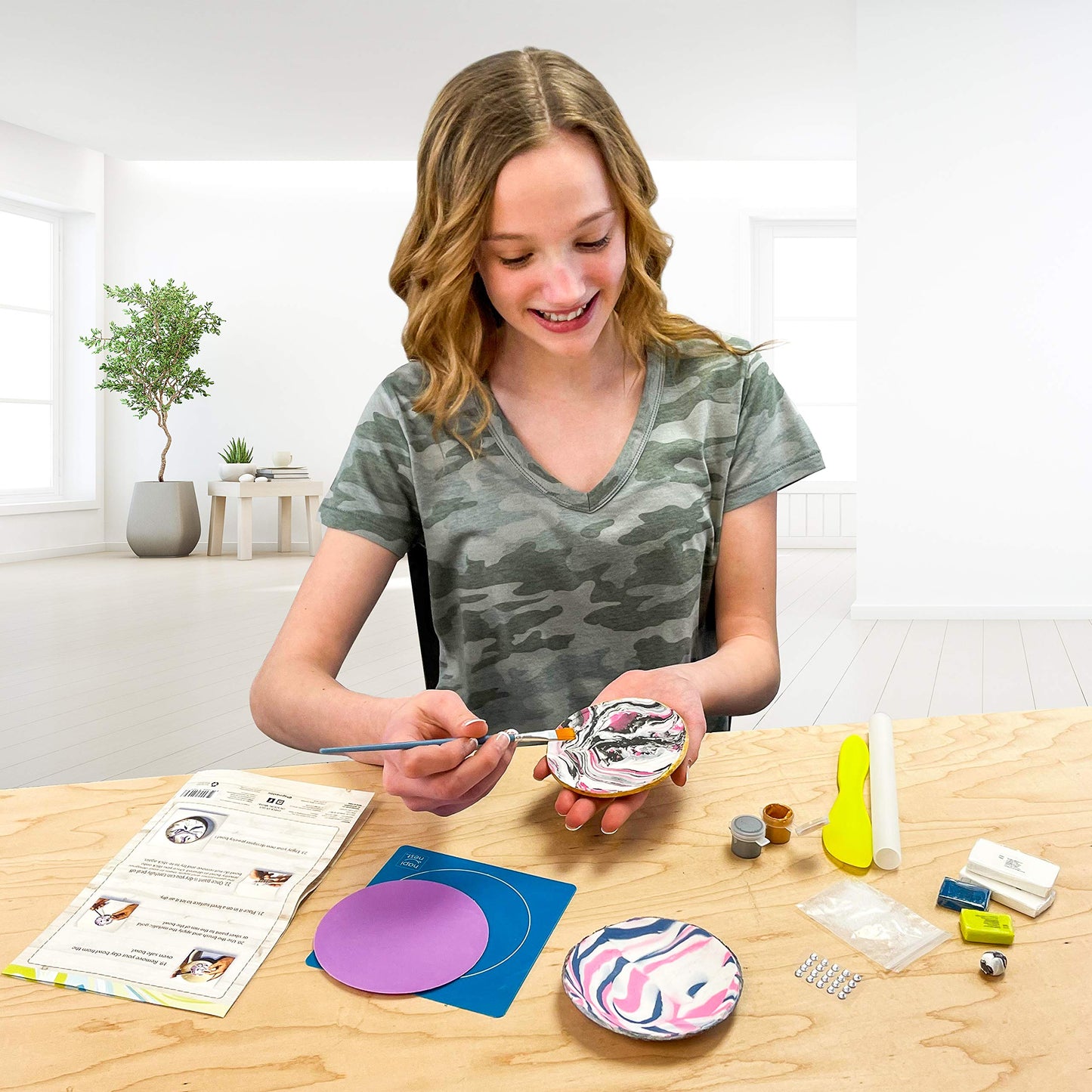 Hapinest DIY Clay Jewelry Dish Arts and Crafts Kit Gifts for Girls Kids Ages 8 9 10 11 12 Years Old