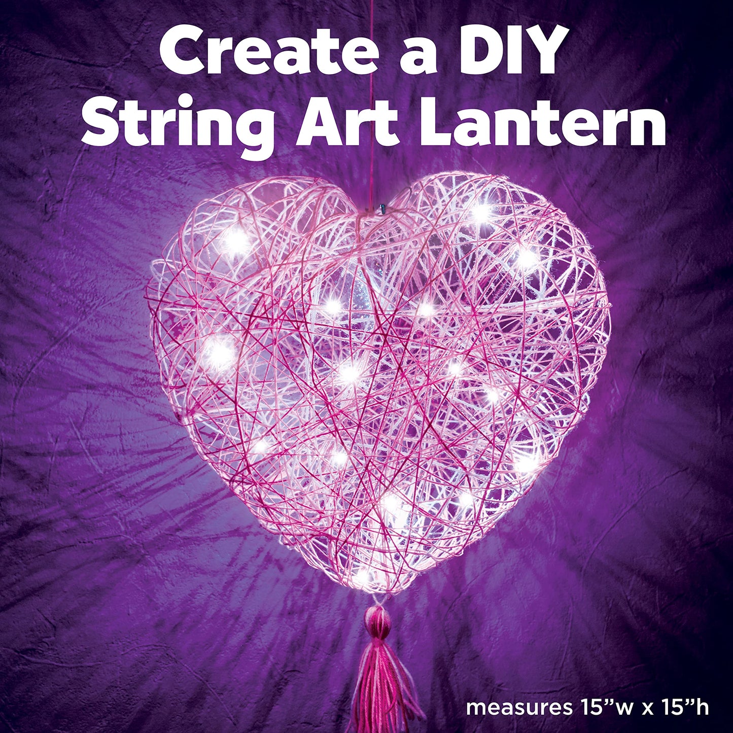 Creativity for Kids String Art Heart Light Kit | Create a Glowing Heart Lantern with Easy String Art | Relaxing DIY Craft & Mindful Activity for Kids and Tweens Everywhere (Ages 8+)