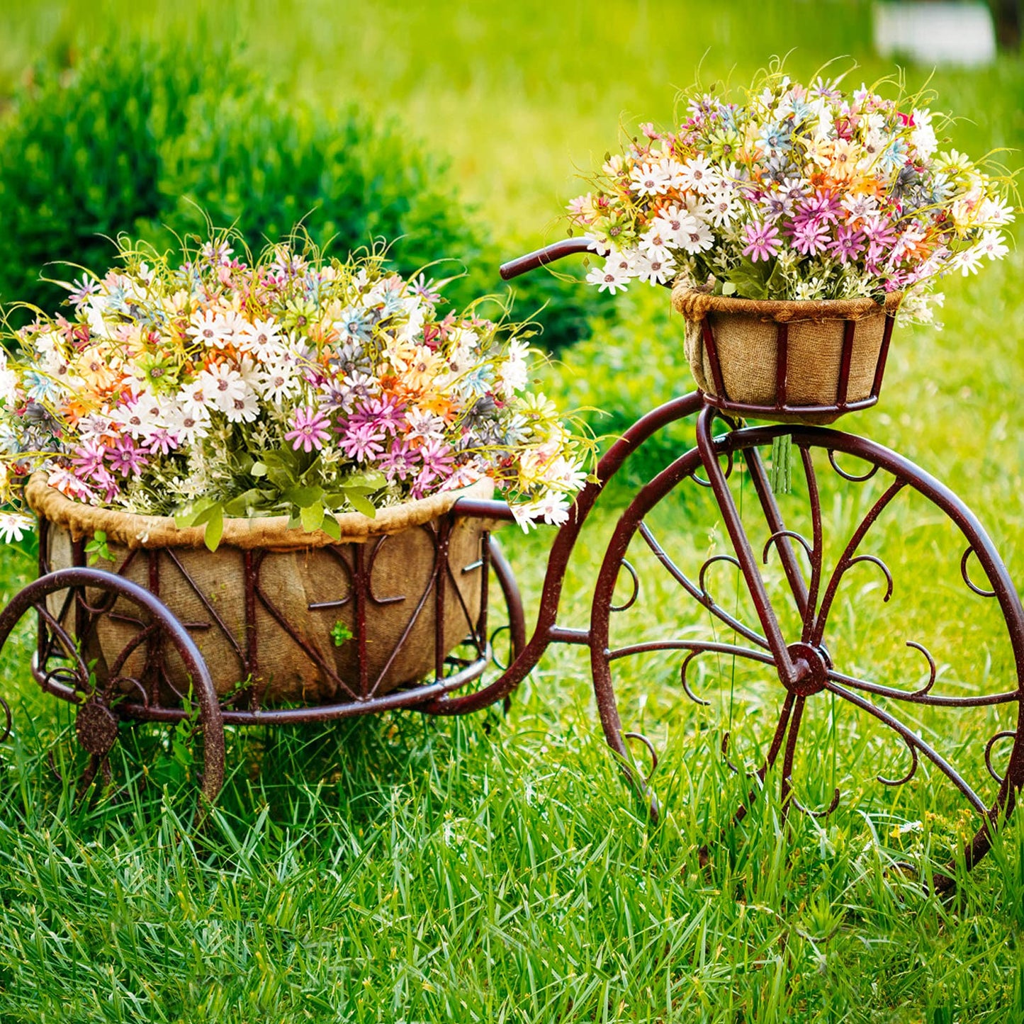 AUMVEYI 6 Bundles Wildflowers Artificial Flowers Outdoor Fake Daisy UV Resistant Silk Wild Flower Bouquets Bulk Faux Plants Plastic Greenery for Decoration vase Floral Arrangements Home Décor