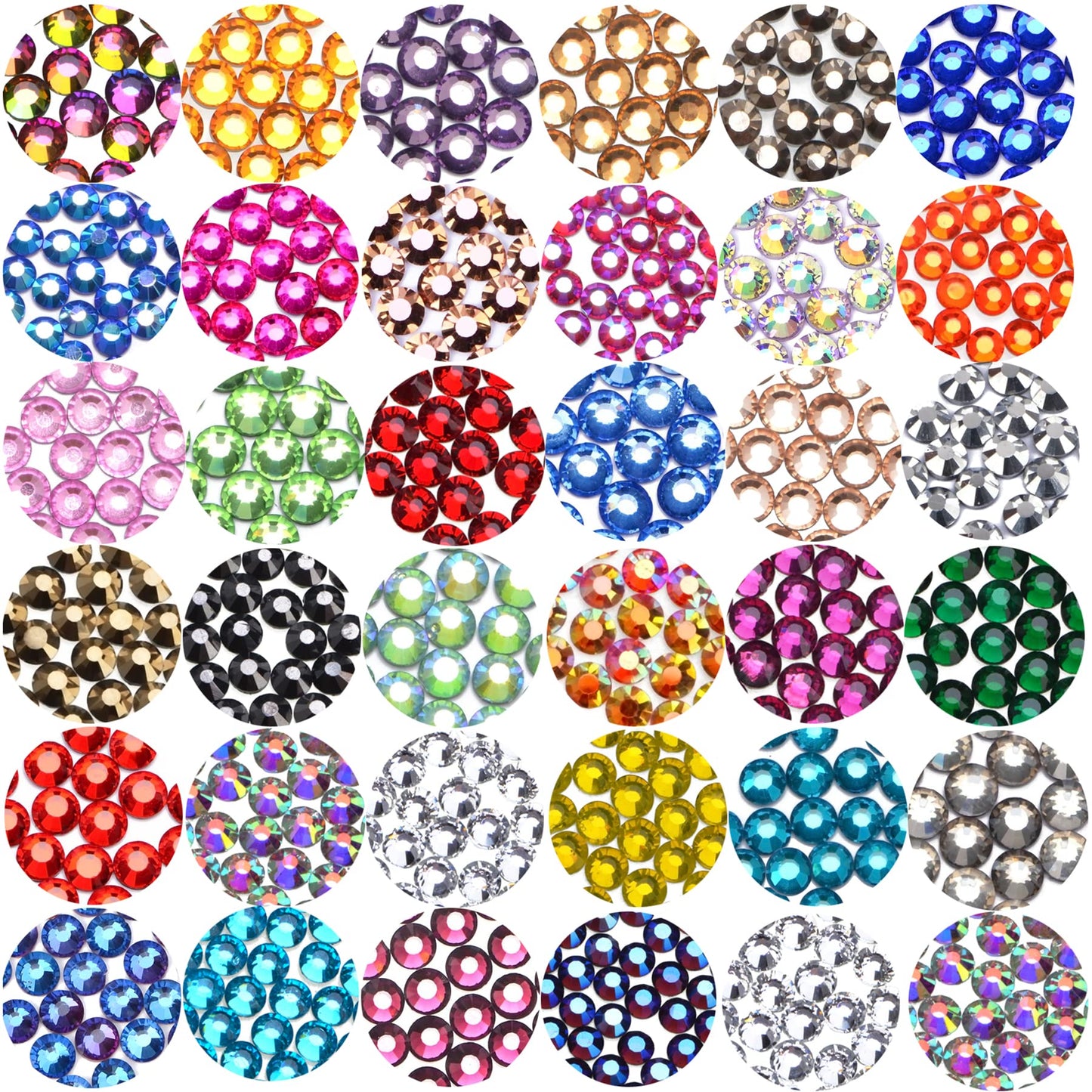 3300pcs+ Flatback Glass Hotfix Iron On Rhinestones Crystal for DIY Making with 1 Tweezer & 1 Picking Pen for Shoes, Clothes, Face Art, Bags, Manicure (34-Colors, SS 16)