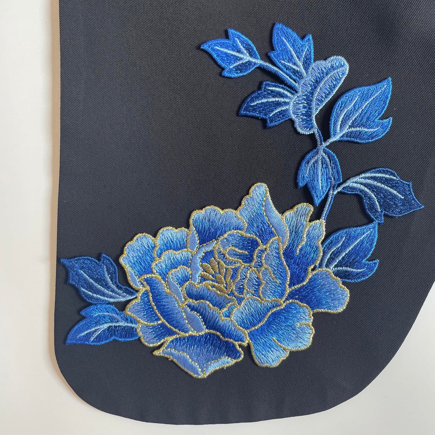 One Pair Beautiful Peony Flower Patches, Elegant Peony Blossom Embroidered Applique for Clothes Backpacks T-Shirt Jeans Skirt Vests Scarf Hat Bag (One Pair Blue Peony)