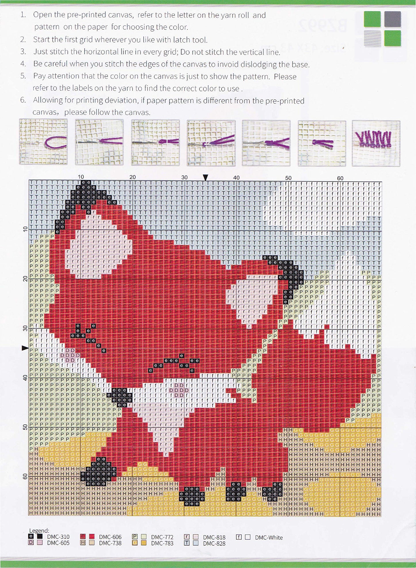 17" X 17" Fox Latch Hook Kits Pillow Cushion Cover Throw Pillow Cover Rug Making Kits DIY Crafts for Adults/Kids with Printed Canvas Pattern Crochet Kit