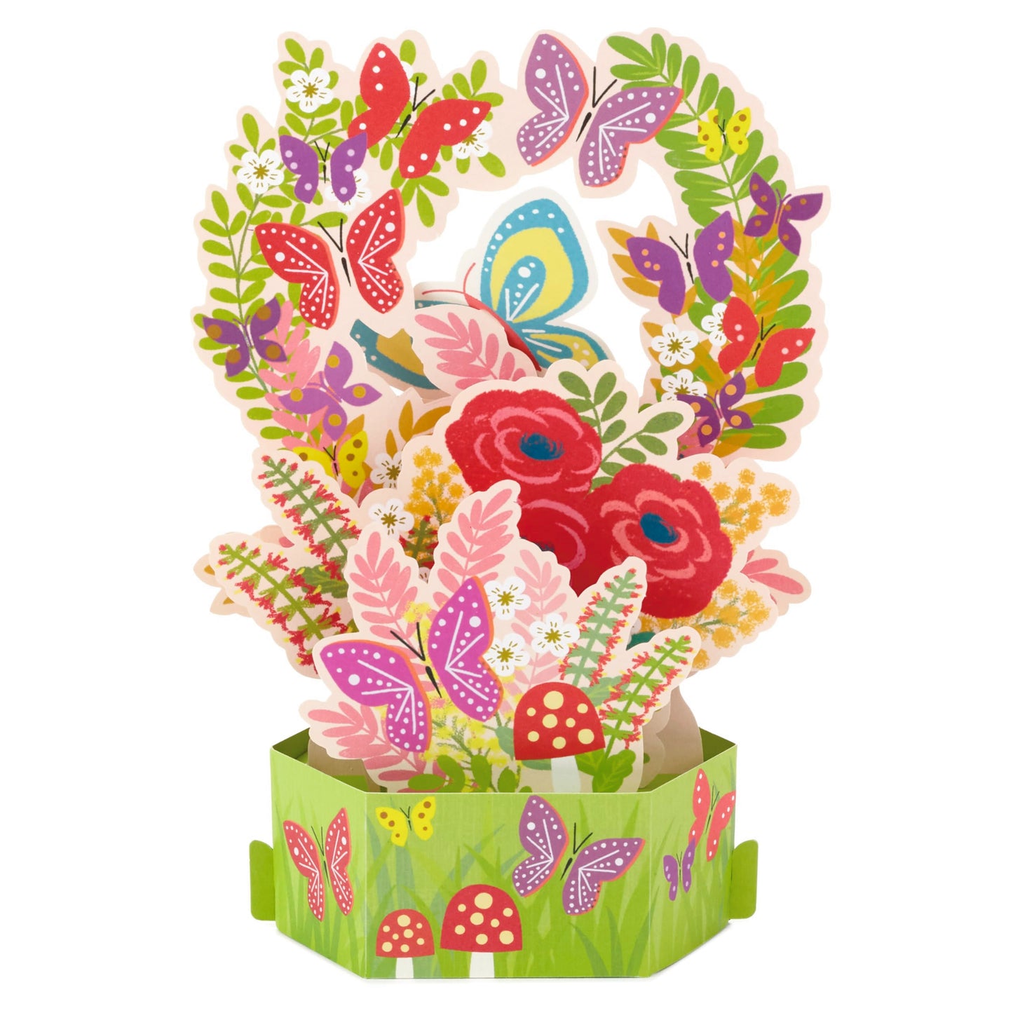 Hallmark Paper Wonder Pop Up Card for Birthday, Thinking of You, Congrats, or Any Occasion (Flowers and Butterflies)