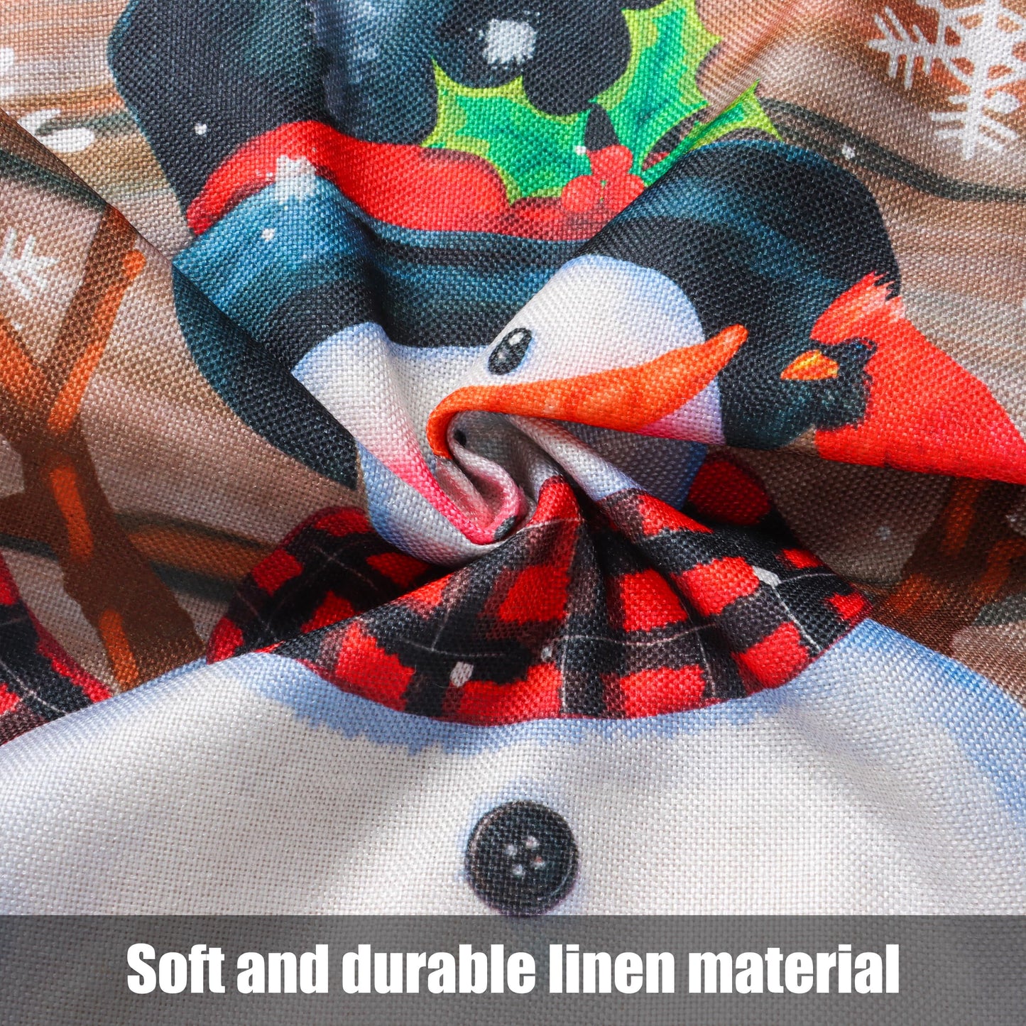 Lighted Christmas Garden Flag 12x18 Inch, Solar Light Up Snowman Yard Flag Double Sided, Vertical Small LED Christmas Outdoor Banner Holiday Yard Lawn Decoration