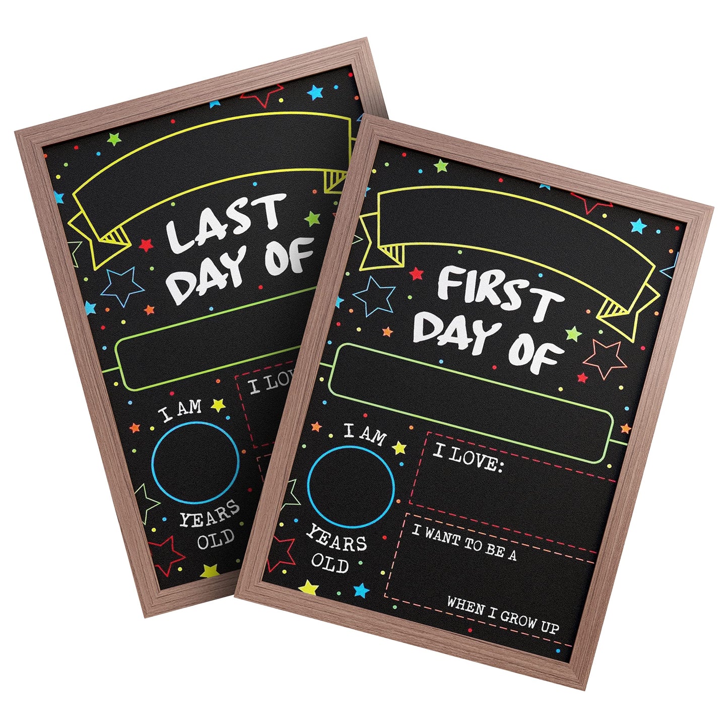 First Day Last Day of School Chalkboard Double Sided Sign with Frame - 14" x 10"