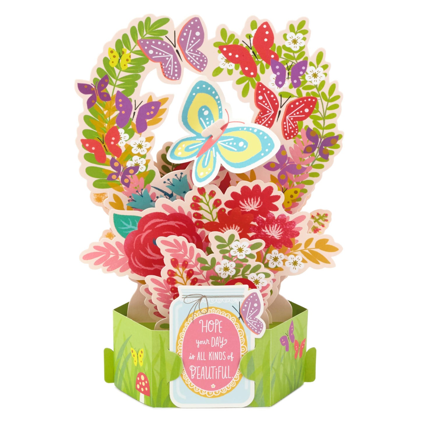 Hallmark Paper Wonder Pop Up Card for Birthday, Thinking of You, Congrats, or Any Occasion (Flowers and Butterflies)