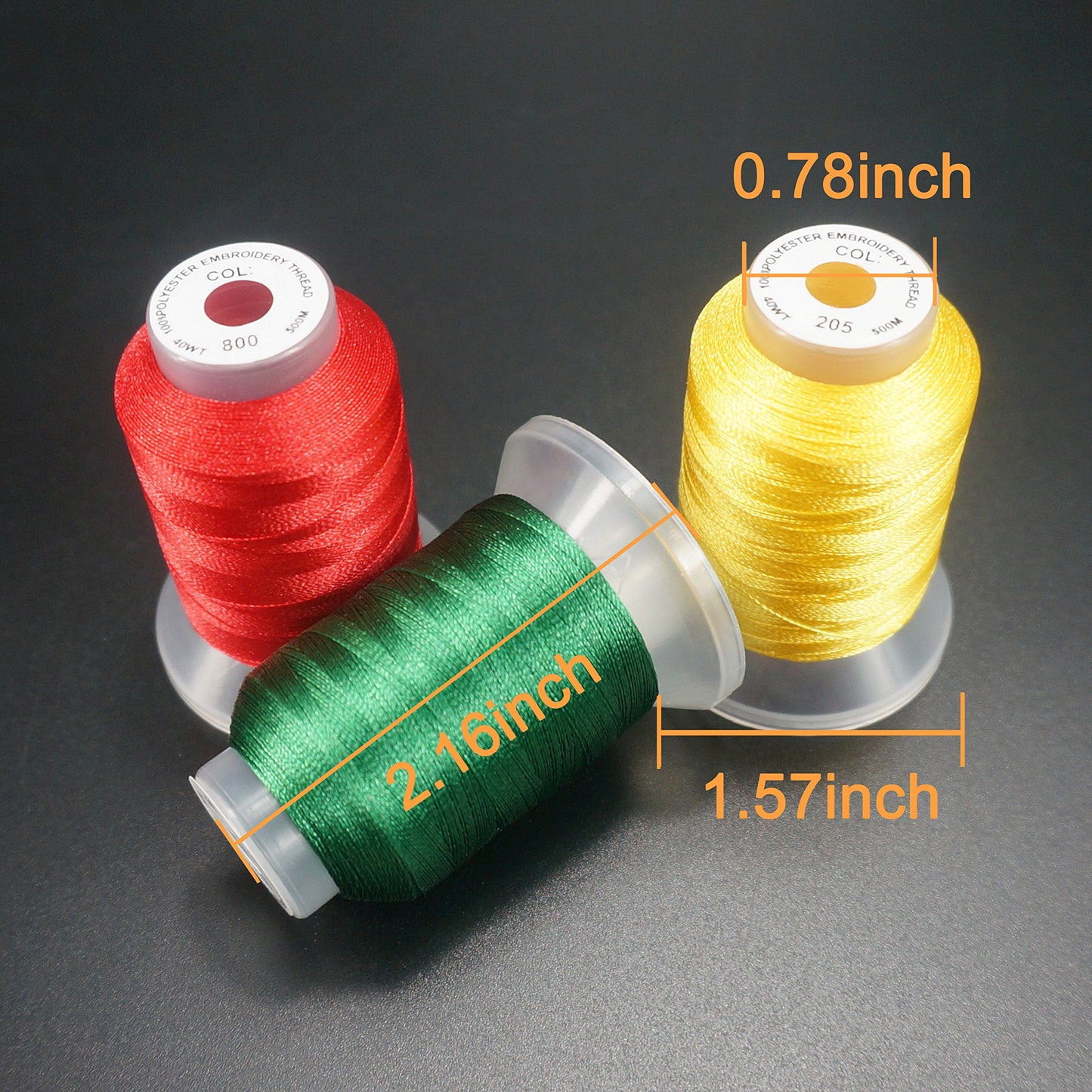 40 Colors Compatible with Brother Polyester Embroidery Machine Thread Kit 500M (550Y) Each Spool Compatible with Brother Babylock Janome Singer Pfaff Bernina Embroidery & Sewing Machine