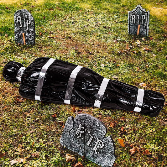 Lvdeer Halloween Decorations Outdoor Dead Body Props - Scary Fake Corpse in Bag Hallowmas Prop Creepy Haunted House Decor (Requires Assembly)