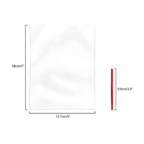 XLSFPY 100PCS Clear Cellophane Bags, 5x7 Small Treat Bags with Ties, Cake Pop Bags, Candy Bags, Goodie Bags, Rice Crispy Treat Bags, Clear Bags for Favors Birthday Party (5'' x 7'')