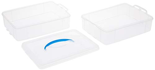 Snapware Snap 'N Stack Portable Storage Bin for Tools and Craft, 14.1 x 10.5-Inch Clear BPA-Free Container, Tool Box with Stackable Trays, Microwave, Freezer and Dishwasher Safe