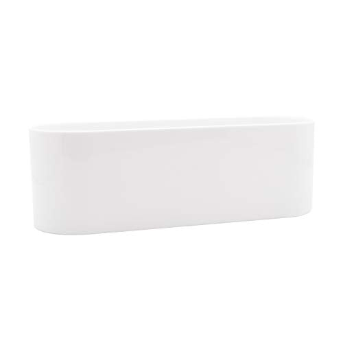 Royal Imports Flower Vase Acrylic Oval - Decorative Centerpiece for Home or Wedding - Non Breakable Plastic, 4" X12 Short Rounded - White