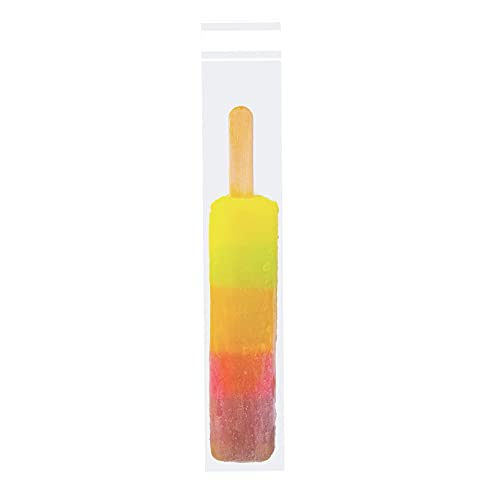 Self Sealing Cellophane Bags,2x10 Inches 100 Pcs Clear Pretzel Rod Bags, Resealable Cellophane Bag for Packaging ICY Candy Popsicle,Gifts, Favors, Products, Candy