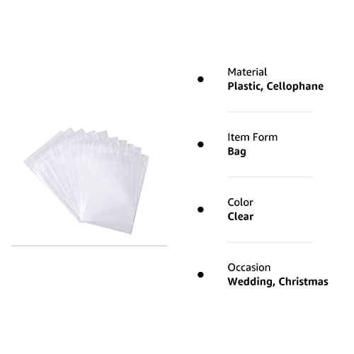 Muyindo 100 Pieces (9x12 Inch) Clear Plastic Bags for Packaging, Clothing & T-Shirts Strong Packing Self Adhesive Cellophane Bag