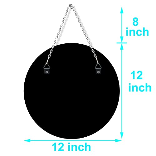 QMDECOR Crystal Crush Diamond Silver Mirror 2 Pack Diameter 12inch Round Shape with Iron Chain Real Glass Mirror for Wall Decor