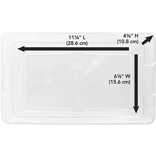Sterilite 6 Qt Storage Box, Stackable Bin with Lid, Plastic Container to Organize Shoes and Crafts on Closet Shelves, Clear with White Lid, 12-pack