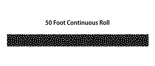 Teacher Created Resources White Painted Dots on Black Straight Rolled Border Trim (TCR8911)