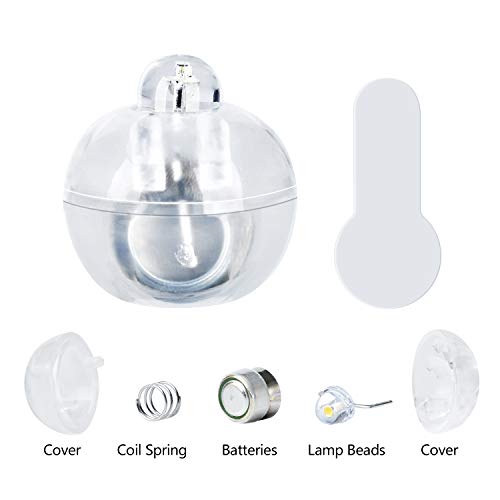 Xthuge 100pcs Mini Round LED Ball Lamp Balloon Light,Long Standby Time Ball Balloon Lights for Paper Lantern Balloon Light Party Wedding Decoration，Party Birthday,Festival Decorative Lights(White)…