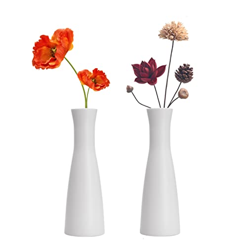 Tall Conic Composite Plastics Flower Vase, Small Bud Decorative Floral Vase Home Decor Centerpieces, Arranging Bouquets, Connected Tubes (Wide Caliber)