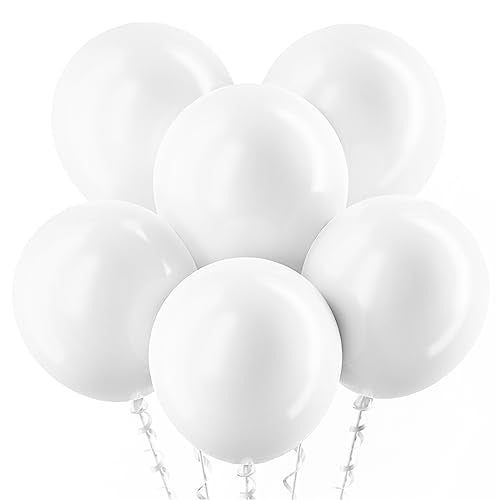 Bezente White Balloons 18 Inch - 30 Pack Large Thick White Balloons Big Round White Latex Balloons for Wedding Baby Shower Anniversary Birthday Party Decorations
