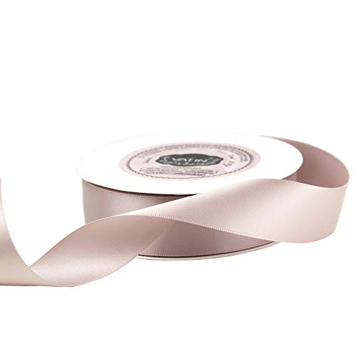 VATIN 1 inch Double Faced Polyester Satin Ribbon Vanilla - 25 Yard Spool, Perfect for Wedding, Wreath, Baby Shower,Packing and Other Projects.