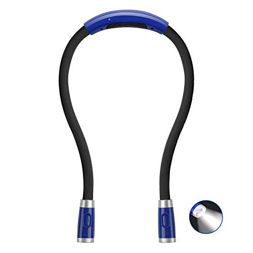 Rechargeable LED Book Light, Neck Hug Reading Lights for reading in Bed, Hand-Free Super Flexible, 3 Adjustable Brightness Levels, Perfect for Bookworms, Kids, Reading In Car, Crafts