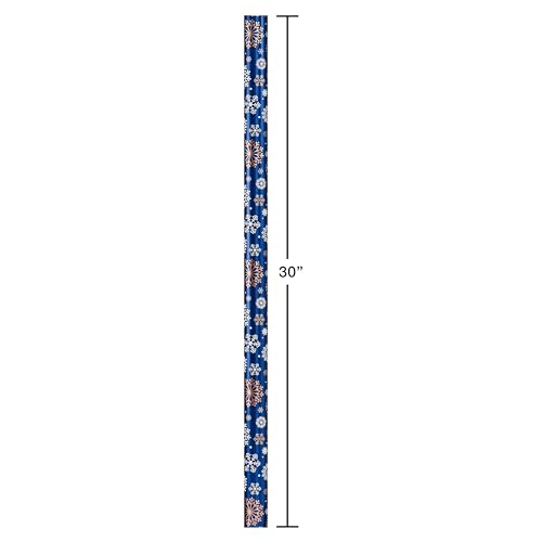 American Greetings 80 sq. ft. Reversible Blue Wrapping Paper Bundle for Christmas, Snowflake, Reindeer, Holiday Test (4 Rolls 30 in. x 8 ft.)