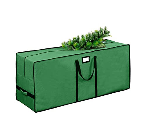 Christmas Tree Storage Bag, Waterproof Christmas Tree Storage, Fits Up to 7.5 ft Tall Artificial Disassembled Trees, Extra Large Heavy Duty Storage Container with Handles (Green, 47"x15"x20)