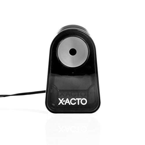 X-ACTO Pencil Sharpener, Mighty Mite Electric Pencil Sharpener, With Pencil Saver, SafeStart Motor, Black, 1 Count