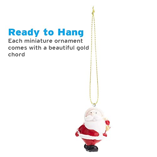 Sooez Mini Christmas Ornaments, Set of 24 Cute Miniature Resin Christmas Tree Ornament Figures Advent Calendar Fillers, Durable & Well-Crafted 3-D Figurines with Gold Loops for Easy Hanging
