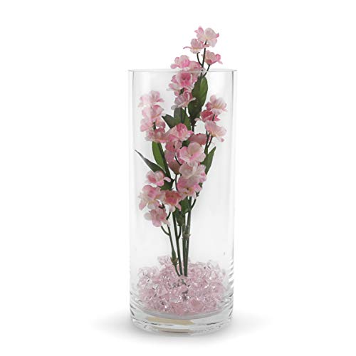 WGVI Cylinder Vase, 4" W x 10" H, Floral Container, Flower Vases, Glass Candle Holder Centerpiece Planter Terrarium for Wedding Party, Home Accent Decor, Clear, 1 Piece