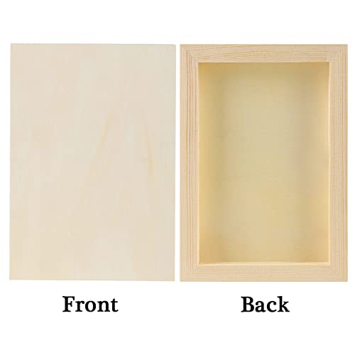 ADXCO 8 Pack Wood Panels 5 x 7 inch Wooden Canvas Board Unfinished Wooden Panel Boards for Painting, Arts, Pouring Use with Oils, Acrylics