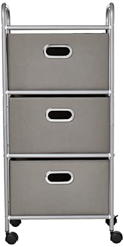 Honey-Can-Do 3 Drawer Rolling Cart - Gray CRT-06248 Grey 11.5 in L x 16.125 in W x 35.5 in H (29.2 cm L x 41 cm W x 90.2 cm H)