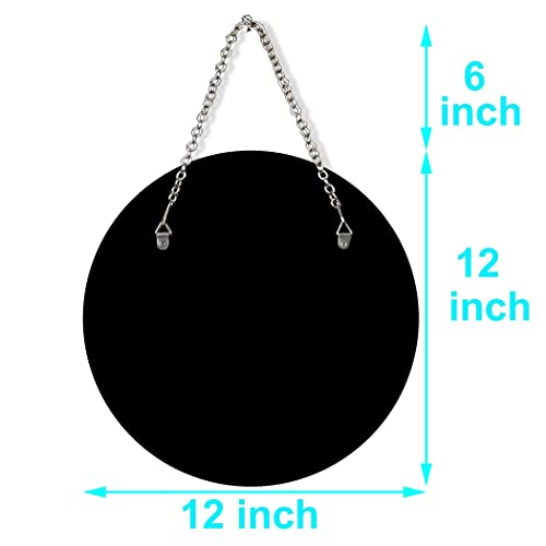 QMDECOR Crush Diamond 12 inch Wall-Mounted Mirrors with Iron Chain Home Decoration Round Silver Crystal Sparkling Decorative Mirror