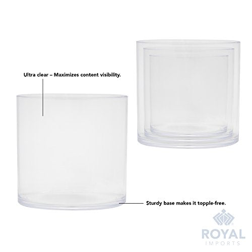 Royal Imports Flower Acrylic Vase Decorative Centerpiece for Home or Wedding by Royal Imports - Break Resistant - 4" Cylinder by 4" Tall
