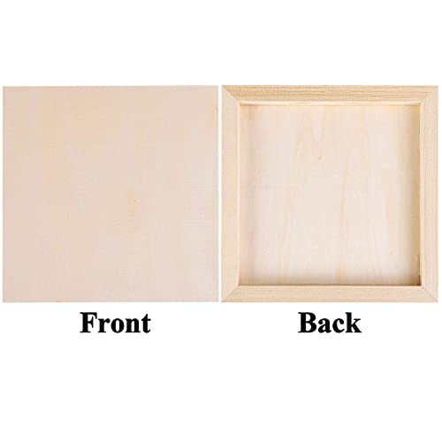 ADXCO 8 Pack Wood Panels 8 x 8 Inch Unfinished Wood Canvas Wooden Panel Boards for Painting, Pouring, Arts Use with Oils, Acrylics