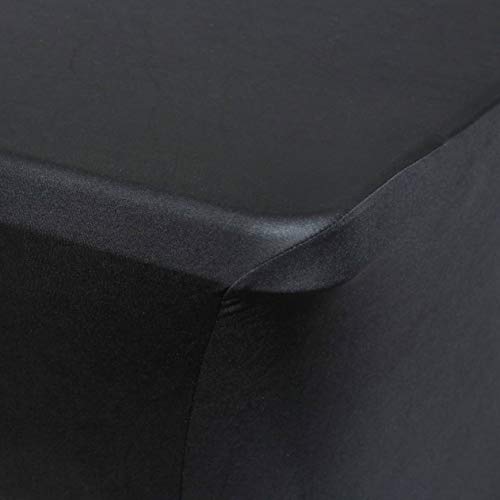 Obstal 6ft Stretch Spandex Table Cover for Standard Folding Tables - Universal Rectangular Fitted Tablecloth Protector for Wedding, Banquet and Party （Black, 72 Length x 30 Width x 30 Height Inches）
