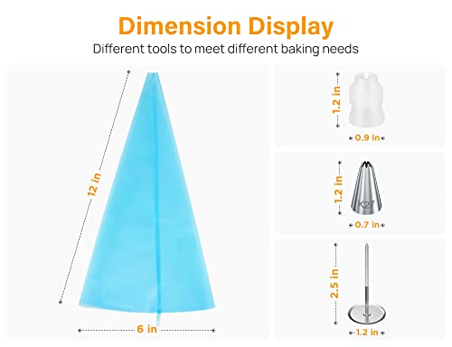 Kootek 42pcs Piping Bags and Tips Set, Cake Decorating Supplies Kits for Baking with 36 Numbered Frosting Icing Tips, 2 Reusable Pastry Bags, Easy Carry Storage Box and Other Baking Tools