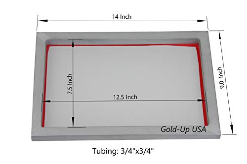 GoldUpUSAInc Aluminum Screen Printing Screens, Size 9 x 14 Inch Pre-stretched Silk Screen Frame (110 White Mesh)