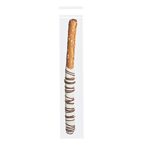 Self Sealing Cellophane Bags,2x10 Inches 100 Pcs Clear Pretzel Rod Bags, Resealable Cellophane Bag for Packaging ICY Candy Popsicle,Gifts, Favors, Products, Candy