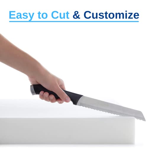 FoamRush 1" x 24" x 72" Charcoal High Density Upholstery Foam Cushion (Upholstery Sheet, Foam Padding, Seat Replacement, Chair Cushion Replacement, Square Foam, Wheelchair Seat Cushion) Made in USA