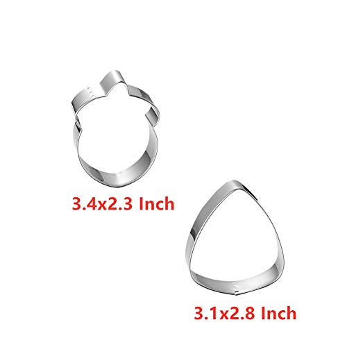 Fall Thanksgiving Cookie Cutters Set - 8 Pieces - Pumpkin, Football,Turkey, Maple Leaf, Oak Leaf,Squirrel,Candy Corn and Acorn- Stainless Steel