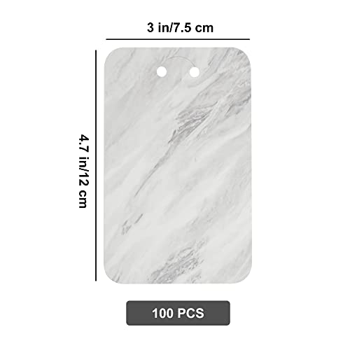 Temlum 100 Pcs Keychain Display Cards with Self-Sealing Bags, 3'' x 4.7'' Keychain Cards Holder for Display Keyring Cards Jewelry Packaging Supplies (Marble)