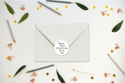 324 Hugs and Kisses from The New Mr. & Mrs. Kiss Wedding Stickers, Chocolate Drops Labels Stickers for Weddings, Bridal Shower Engagement Party Decorations, Kisses Favors Decor. Made in USA