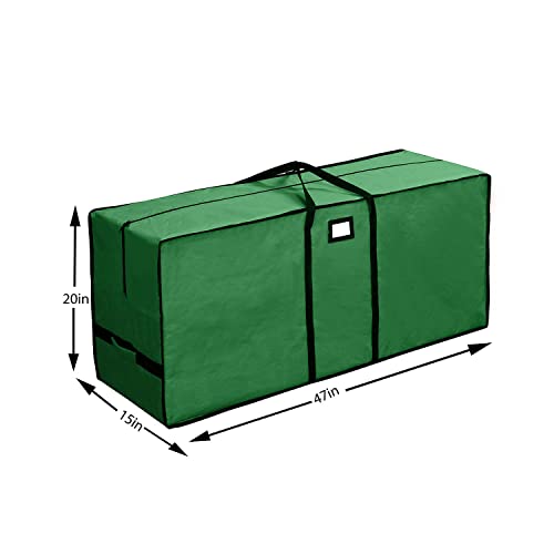 Christmas Tree Storage Bag, Waterproof Christmas Tree Storage, Fits Up to 7.5 ft Tall Artificial Disassembled Trees, Extra Large Heavy Duty Storage Container with Handles (Green, 47"x15"x20)