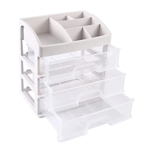 Makeup Organizer with 3 Drawers, Cosmetic Display Cases, Makeup Storage Box (3 Drawers)